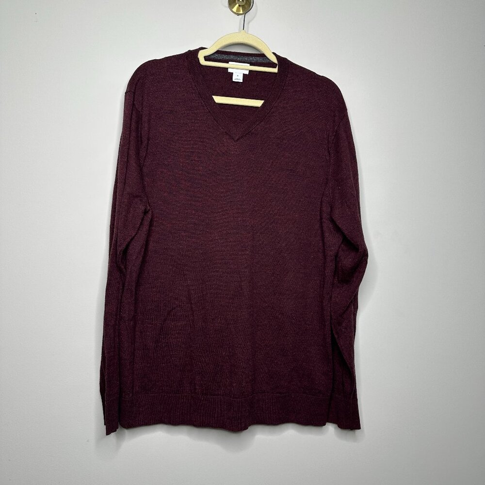 Old Navy Long Sleeve V-Neck Sweater Burgundy Men's XL